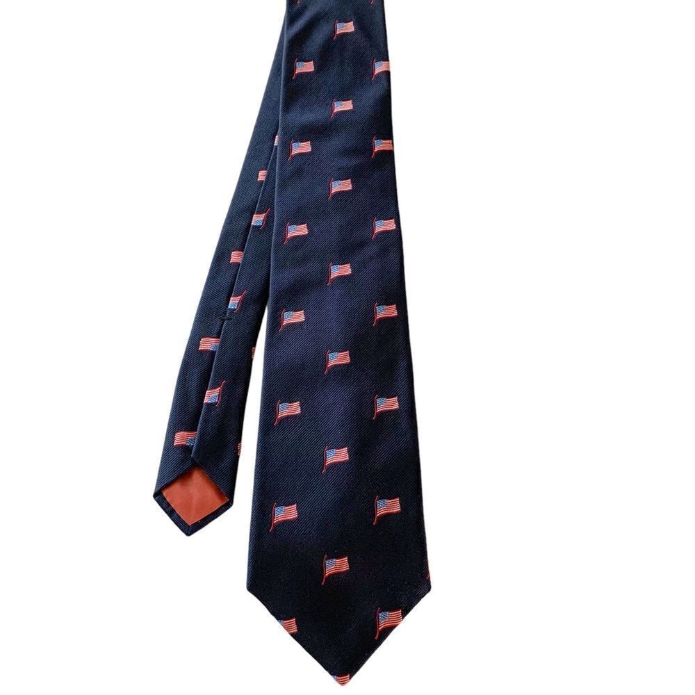 Vintage Stafford American Flag Silk Tie